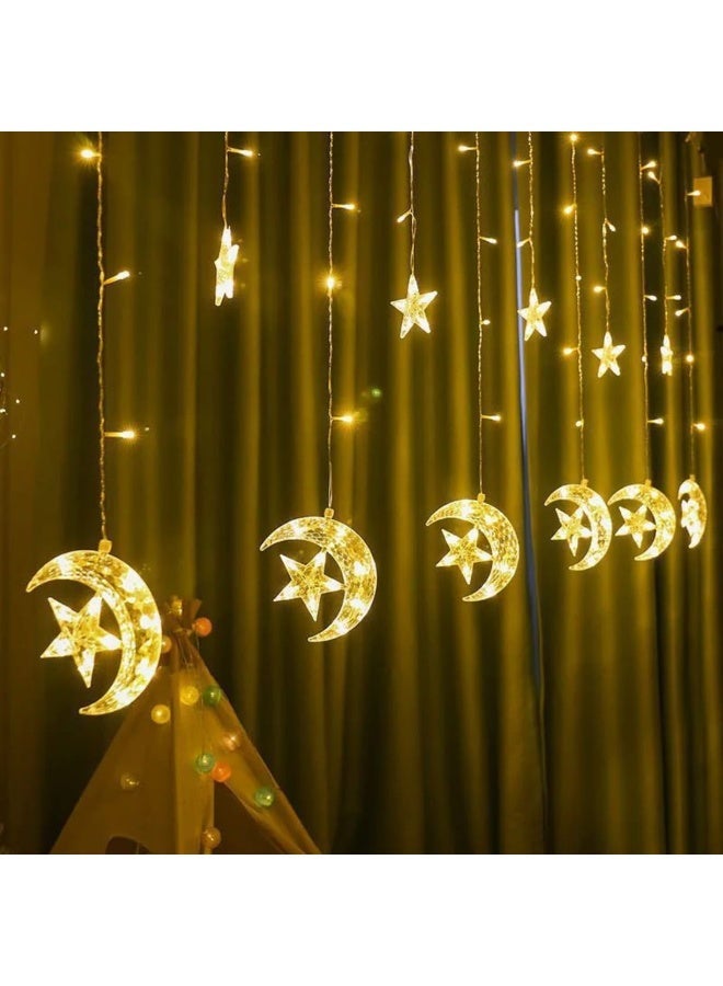 Ramadan Decorative LED String Lights – 3 Meter Warm White Crystal Star & Moon (20 LEDs) - Image 3